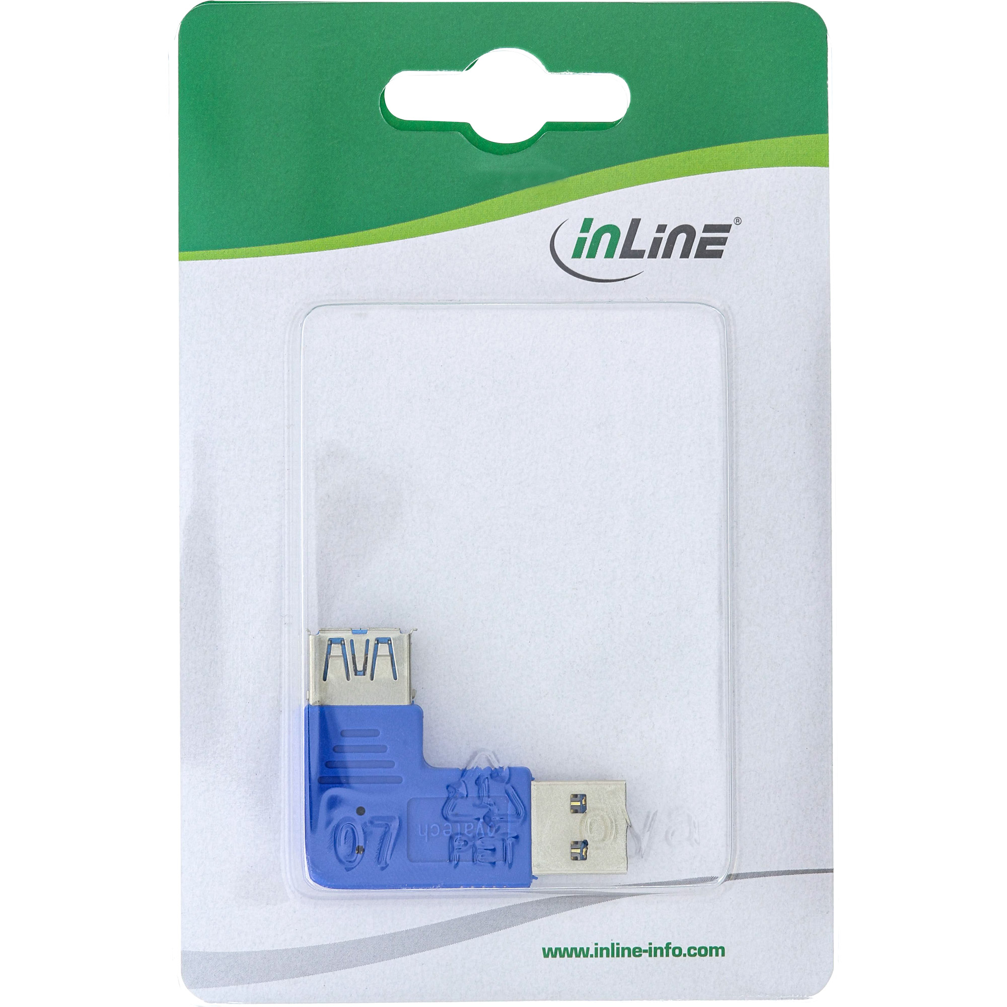 Inline® USB 3.0 Adapter, Stecker A auf Buchse A, links gewinkelt 90° Inline® USB 3.0 Adapter, Stecker A auf Buchse A, links gewinkelt 90°