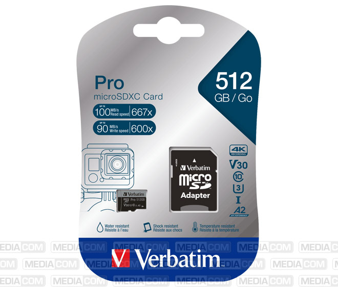 microSDXC-Card 512GB, PRO, U3, UHS-I, 4K UHD microSDXC-Card 512GB, PRO, U3, UHS-I, 4K UHD