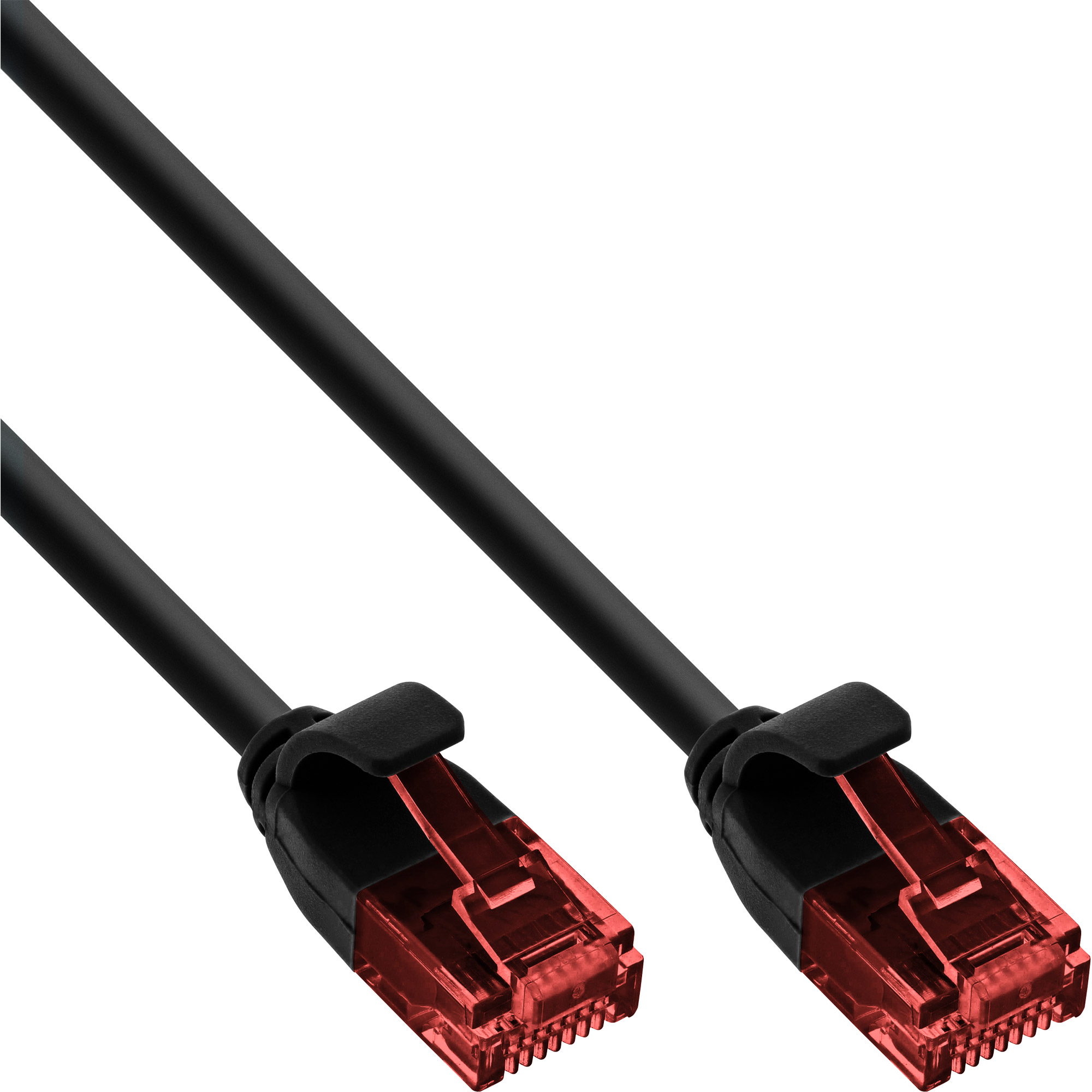 Inline® Slim Patchkabel - U/UTP- Cat.6 - Schwarz - 7,5m