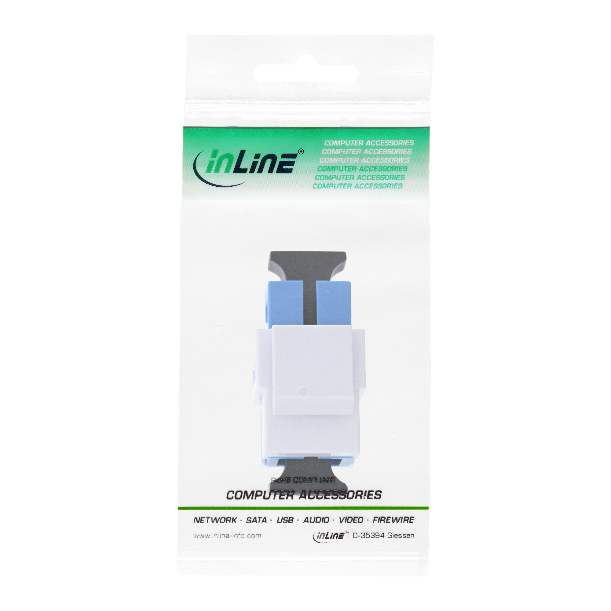 Inline® LWL Keystone Snap-in Kupplung, Simplex SC/SC, singlemode, Keramik-Hülse