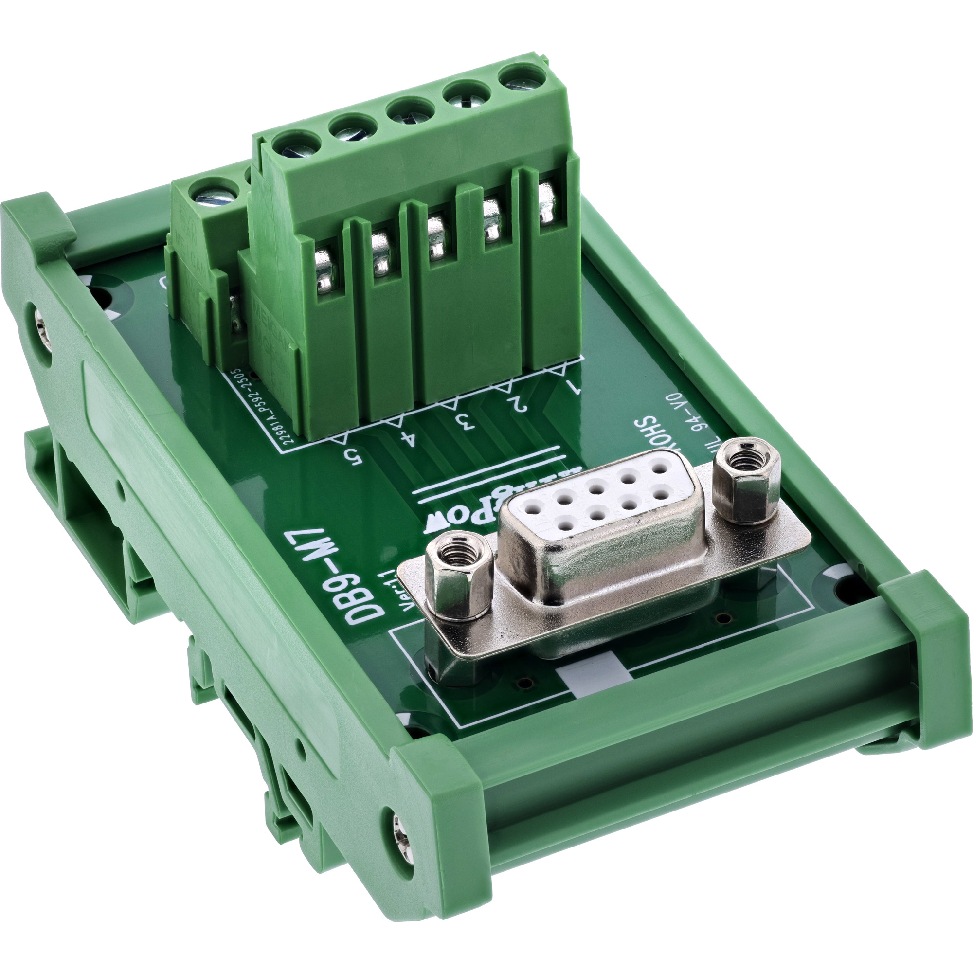 InLine® D-Sub 9 Terminalblock, Buchse, Schraubklemme, Hutschiene