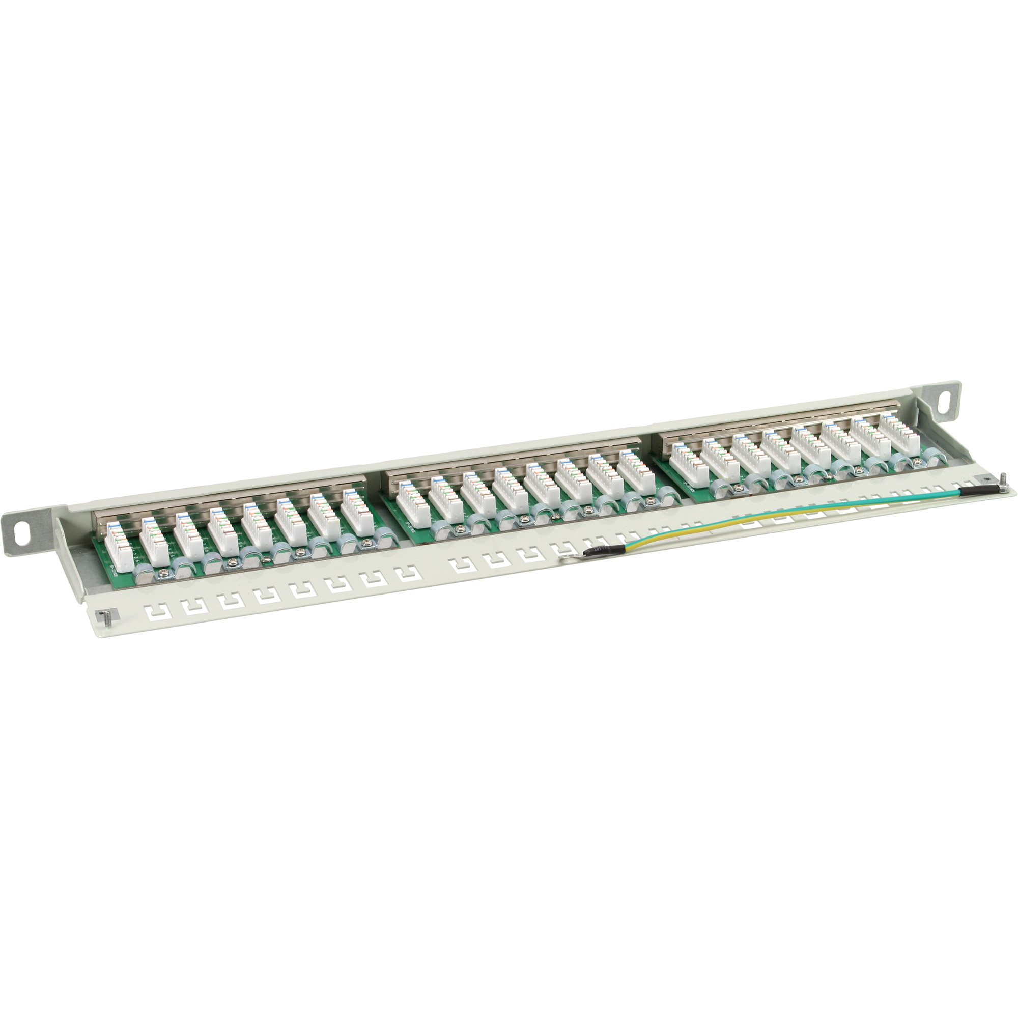 Inline® Patchfeld Cat.6, 24-fach, 48,26cm (19"), 0.5HE, lichtgrau, RAL7035