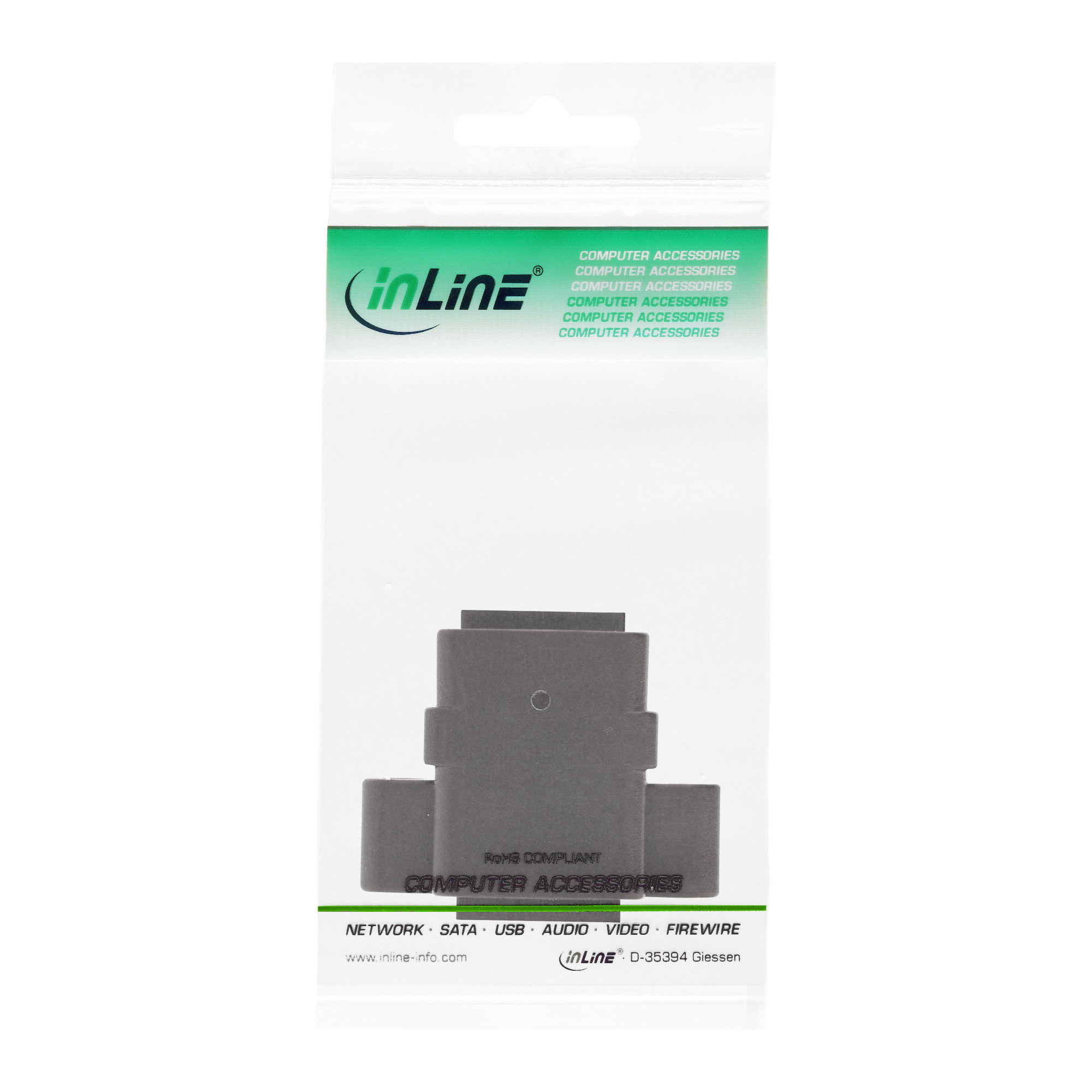 Inline® Patchkabelkupplung Cat.6, UTP, 2x RJ45 Buchse, zum Einbau