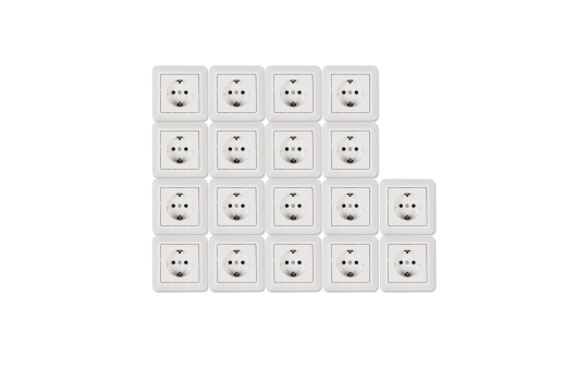 Schutzkontakt-Steckdose McPower ''Cup'' Einsteckschutz, 18er-Pack, inkl. Rahmen Schutzkontakt-Steckdose McPower ''Cup'' Einsteckschutz, 18er-Pack, inkl. Rahmen