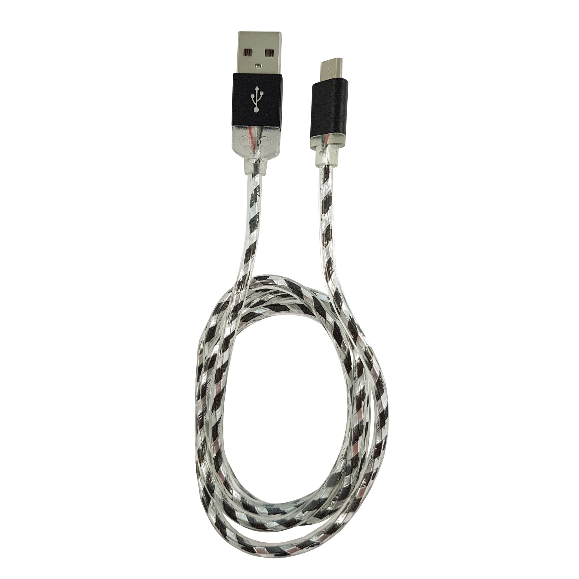LC-Power LC-C-USB-MICRO-1M-8 USB A zu Micro-USB Kabel, schwarz/silber LED 1m LC-Power LC-C-USB-MICRO-1M-8 USB A zu Micro-USB Kabel, schwarz/silber LED 1m