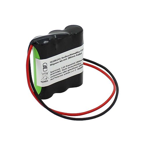 Notleuchtenakku NiMH 3,6V 1800mAh F1x3 Mignon AA mit 200mm Kabel Notleuchtenakku NiMH 3,6V 1800mAh F1x3 Mignon AA mit 200mm Kabel