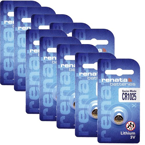 10x Renata CR1025 3V Lithium Knopfzelle Batterie