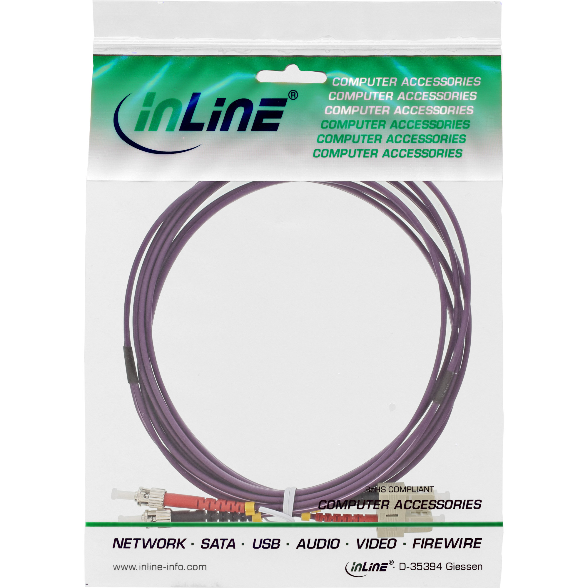 Inline® LWL Duplex Kabel, SC/ST, 50/125µm, OM4, 2m