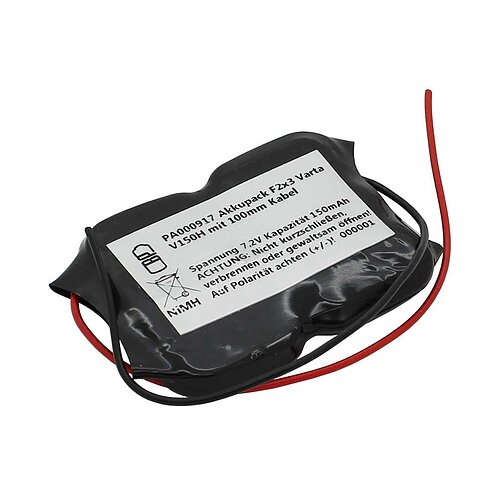 Akkupack NiMH 7,2V 150mAh F2x3 Varta V150H mit 100mm Kabel