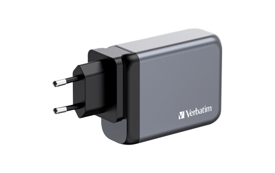 Ladeadapter Verbatim, Universal,GNC-100, GaN, 100W,grau,1x USB-A QC, 3x USB-C PD