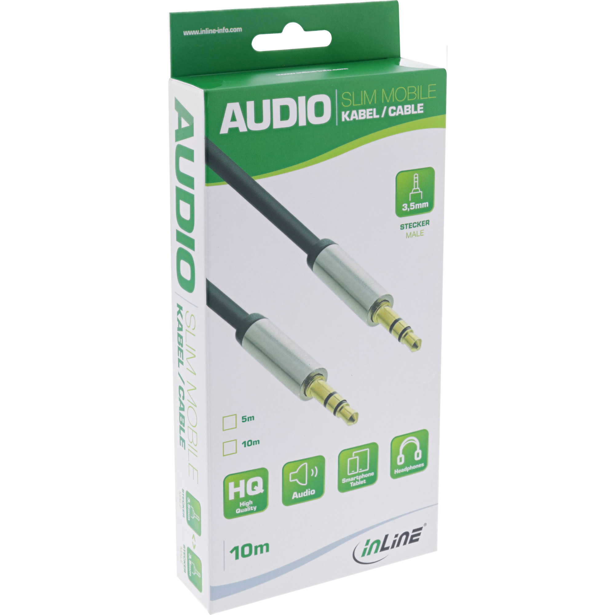 5m - Inline® Slim Audio Kabel Klinke 3,5mm ST/ST, Stereo 5m - Inline® Slim Audio Kabel Klinke 3,5mm ST/ST, Stereo