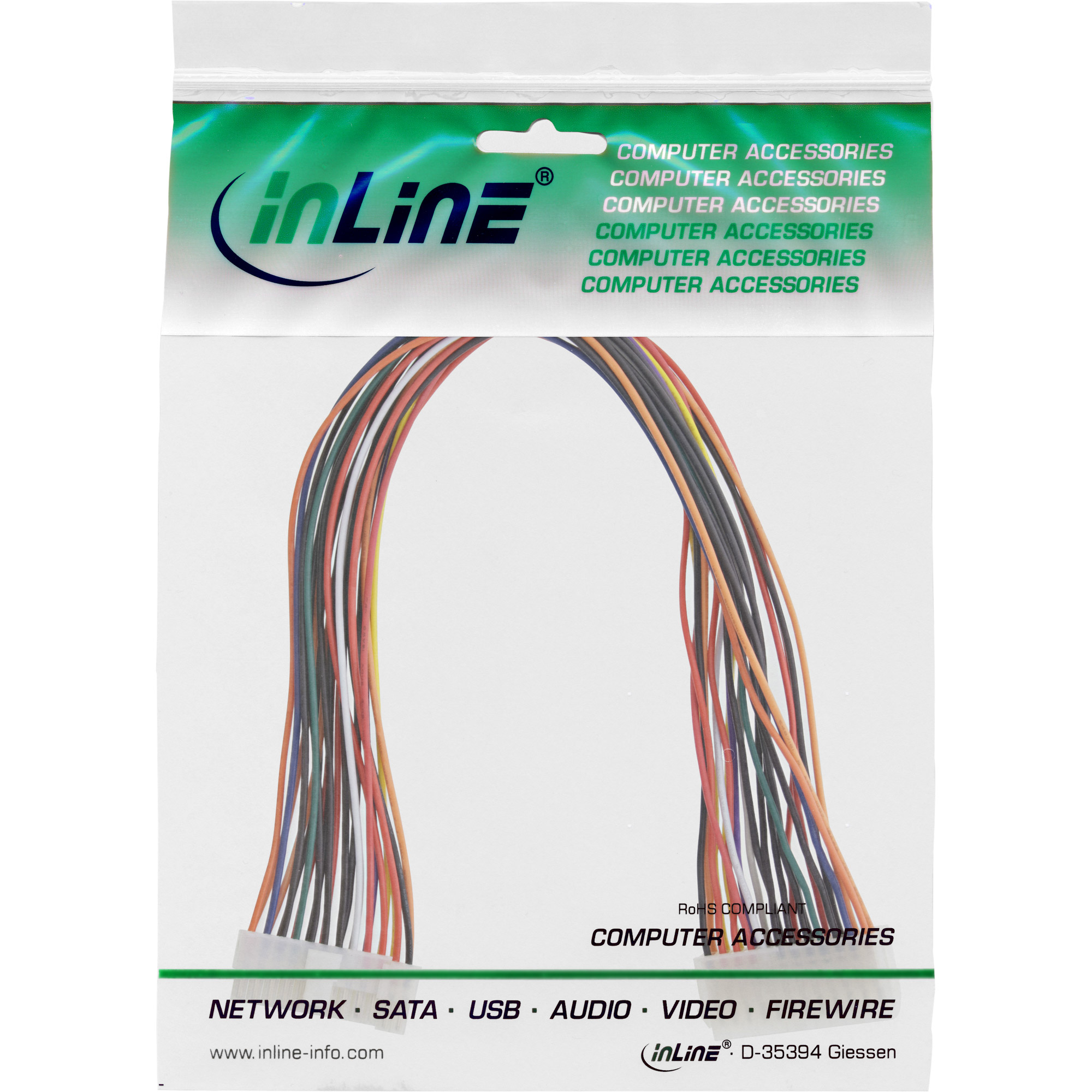 Inline® Strom VerLängerung intern, 24pol ATX Buchse auf 20+4pol Stecker, 0,45m Inline® Strom VerLängerung intern, 24pol ATX Buchse auf 20+4pol Stecker, 0,45m