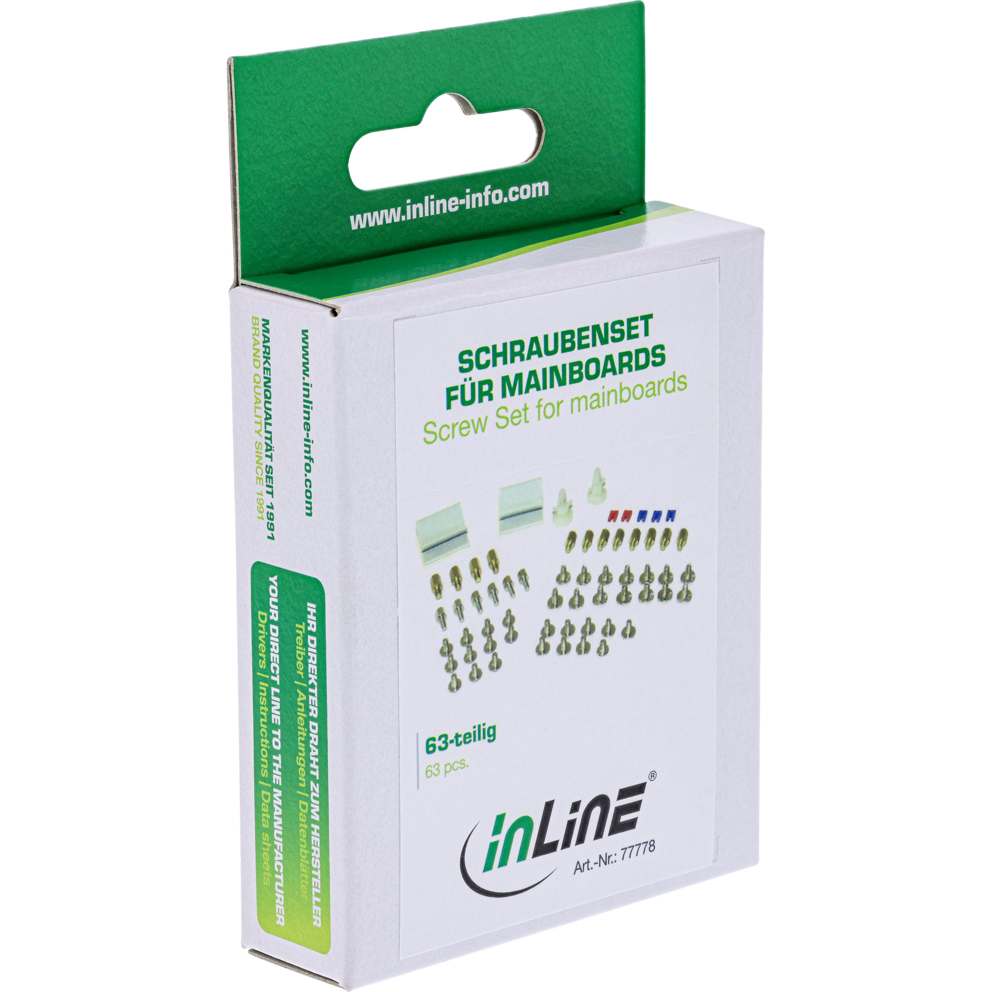 Inline® Schraubenset, mit Jumper, Klebeklipp etc.