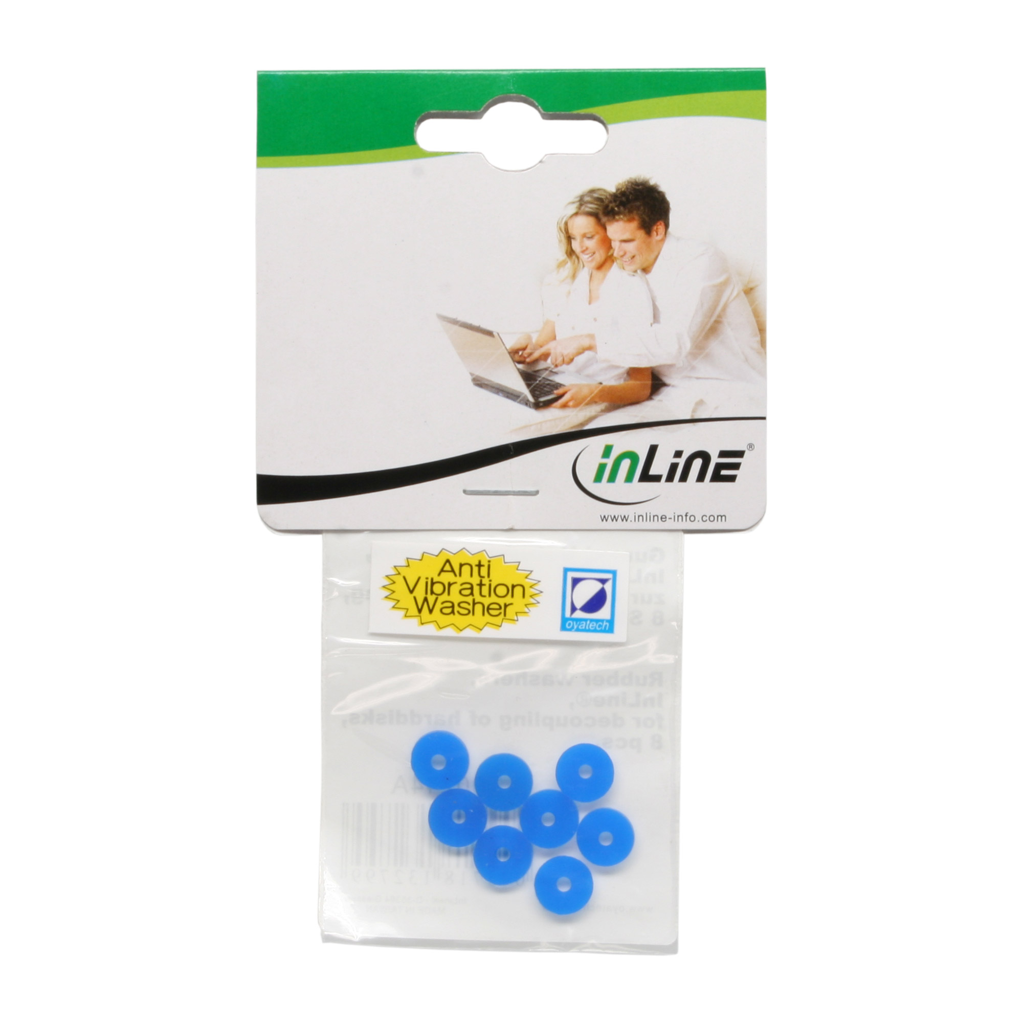 Inline® Silikon Unterlegscheiben, zur Laufwerks-Entkopplung, 8 Stück