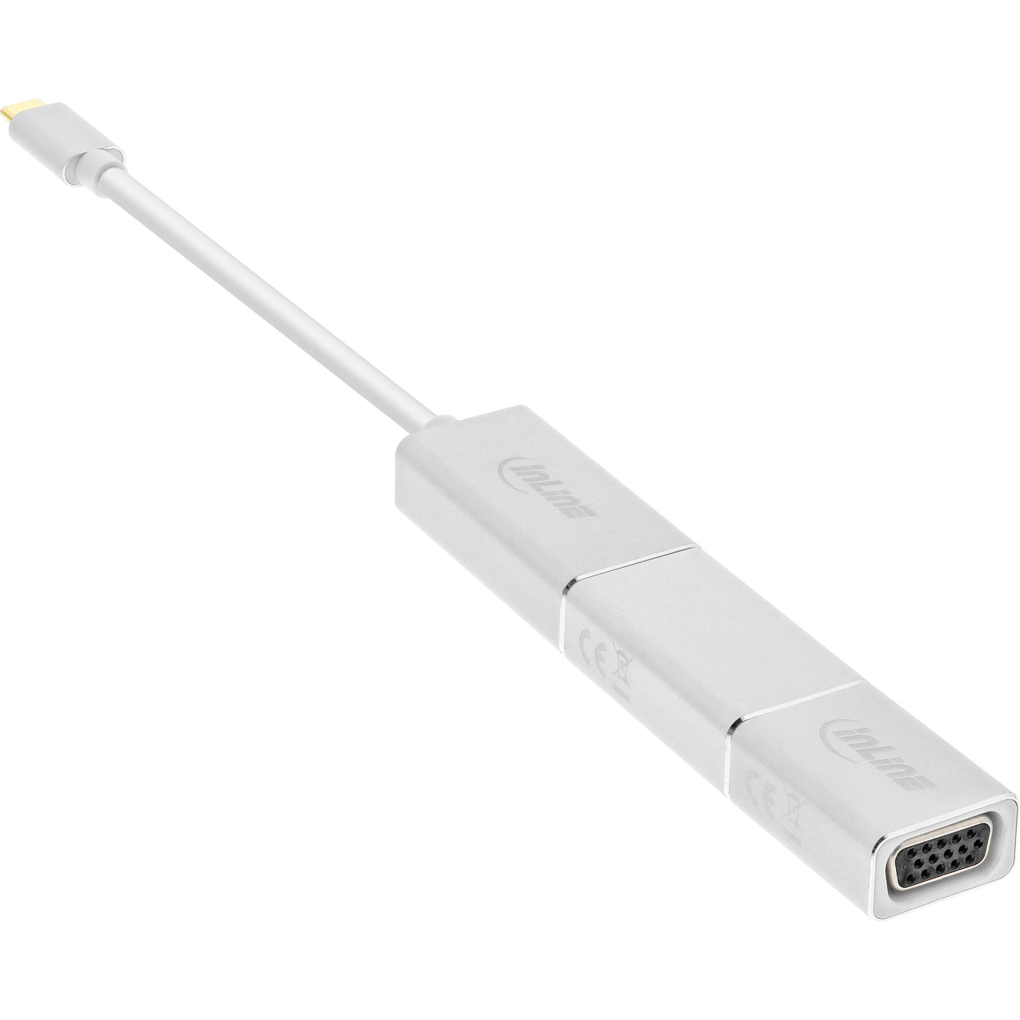 Inline® USB Display Konverter Set 6-in-1, 4K/60Hz silber