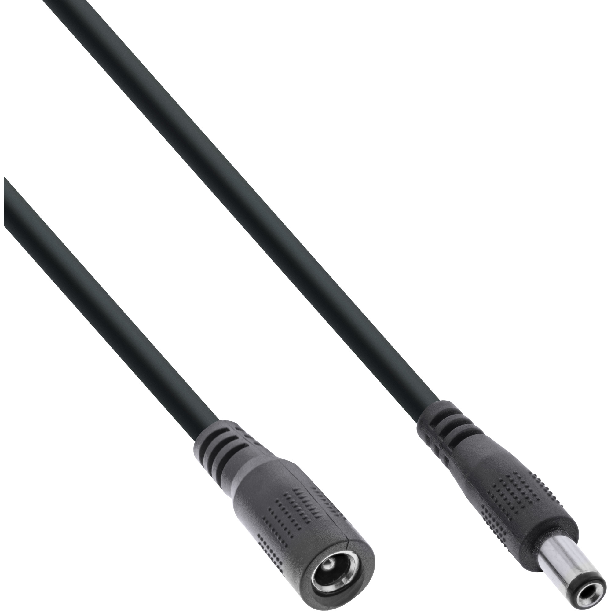 Inline® DC VerLängerungskabel, DC Stecker/Buchse 5,5x2,5mm, AWG 18, schwarz 1m
