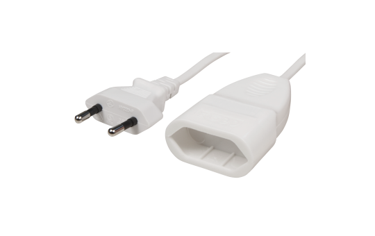 Verlängerungskabel McPower, 10m, Eurostecker auf Eurokupplung, weiß