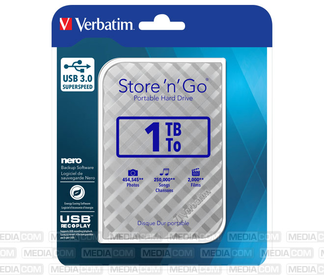 Festplatte 1TB, USB 3.0, 6.35cm (2.5''), silber Festplatte 1TB, USB 3.0, 6.35cm (2.5''), silber