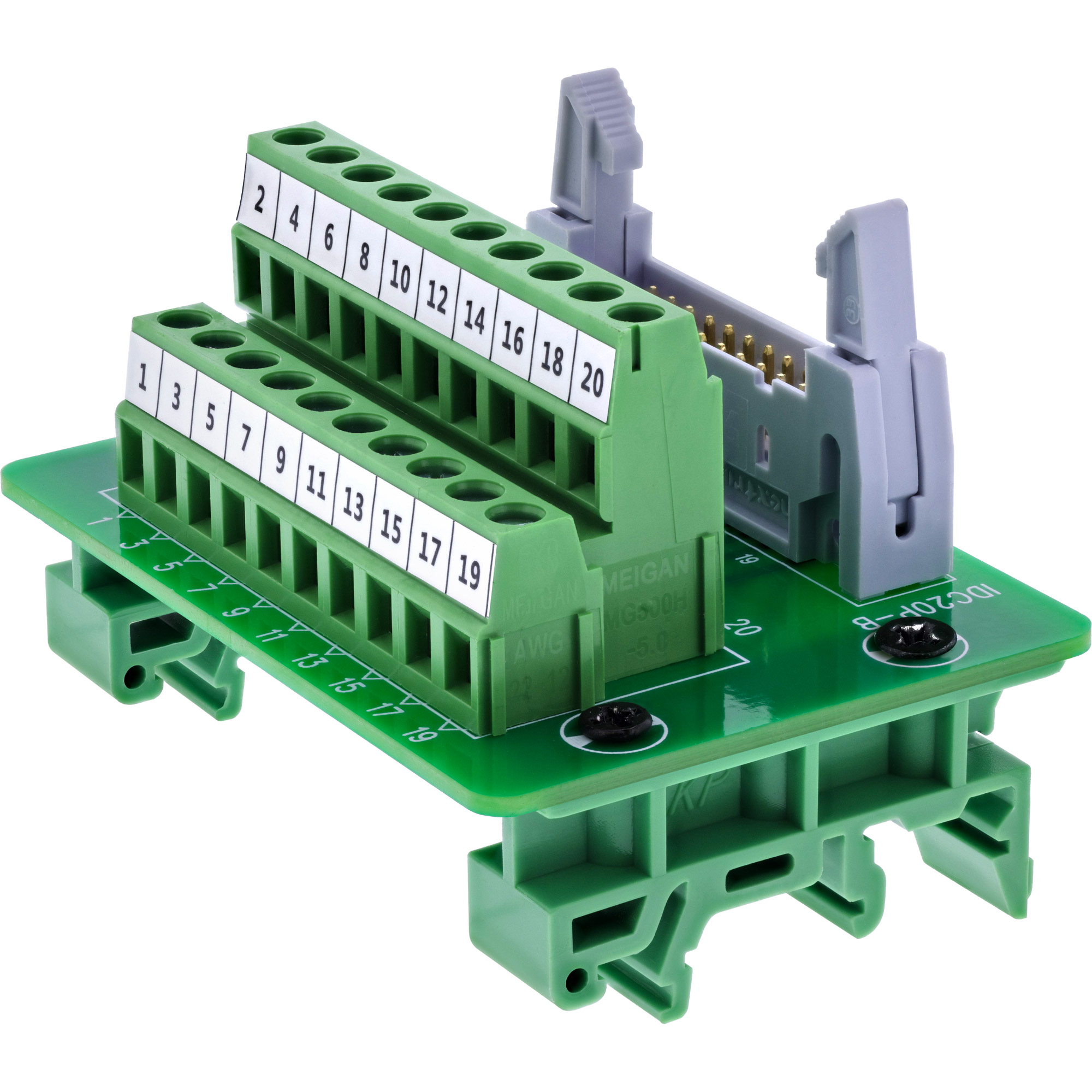 InLine® IDC 20 Buchse an Terminalblock, 10-polig, auf Platine