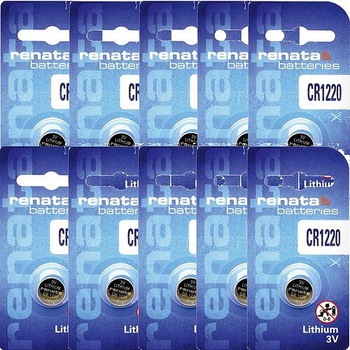 10x Renata CR1220 Lithium Knopfzelle 3V Batterie