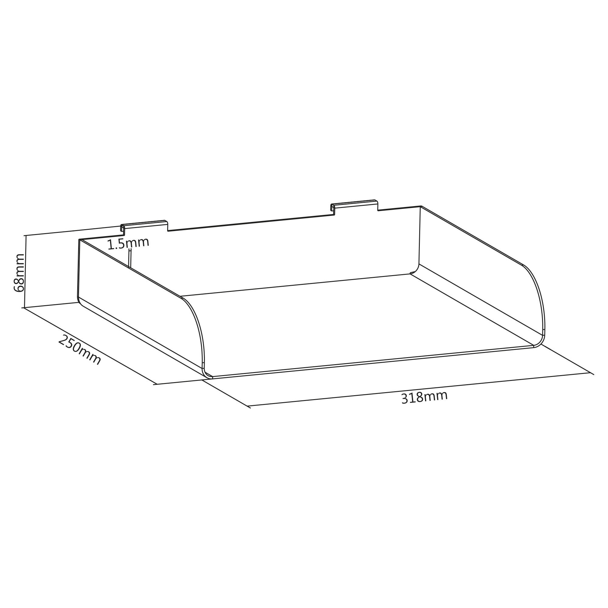 Inline® Slatwall Ablage groß, weiß