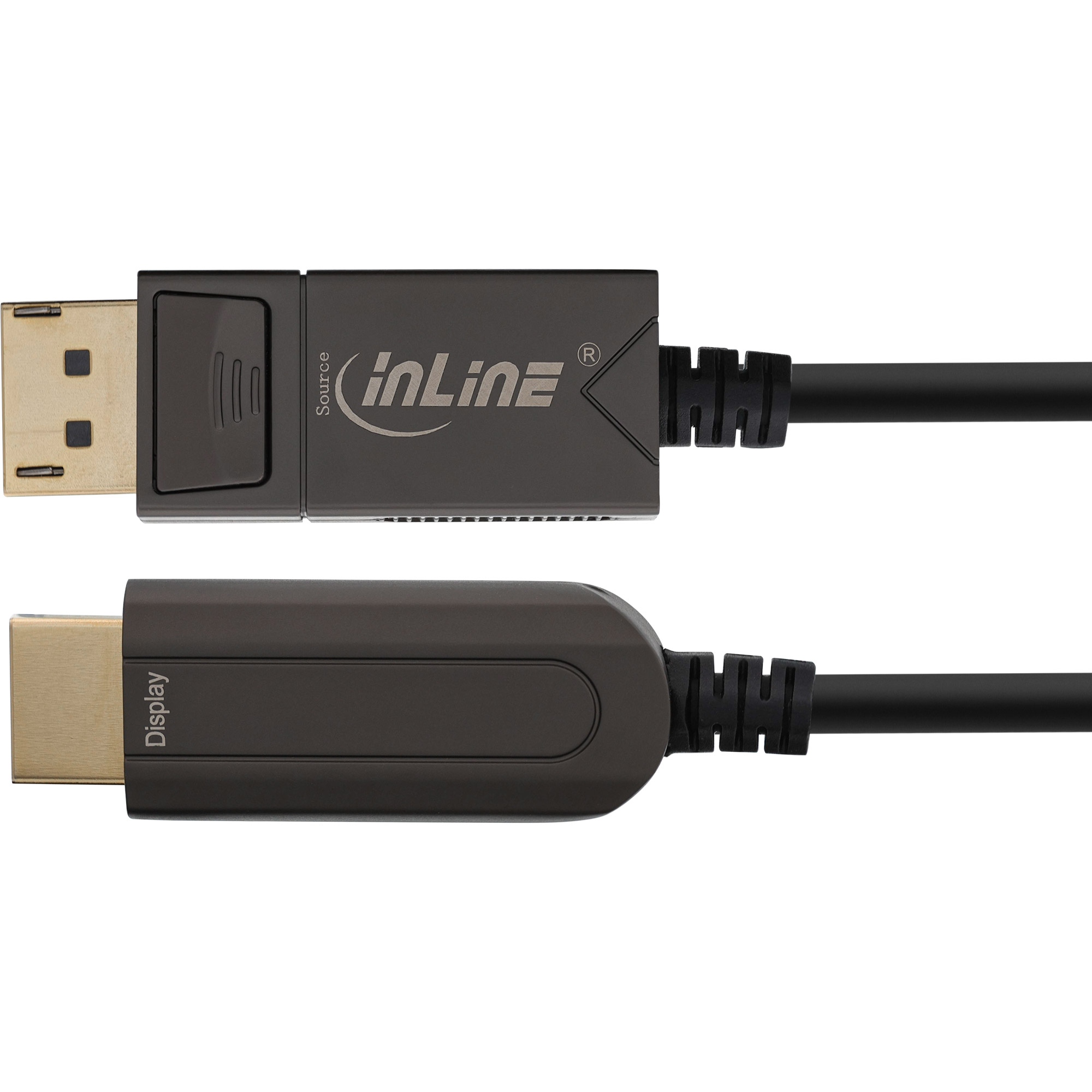 Inline® DisplayPort zu HDMI AOC Konverter Kabel, 4K/60Hz, schwarz, 20m