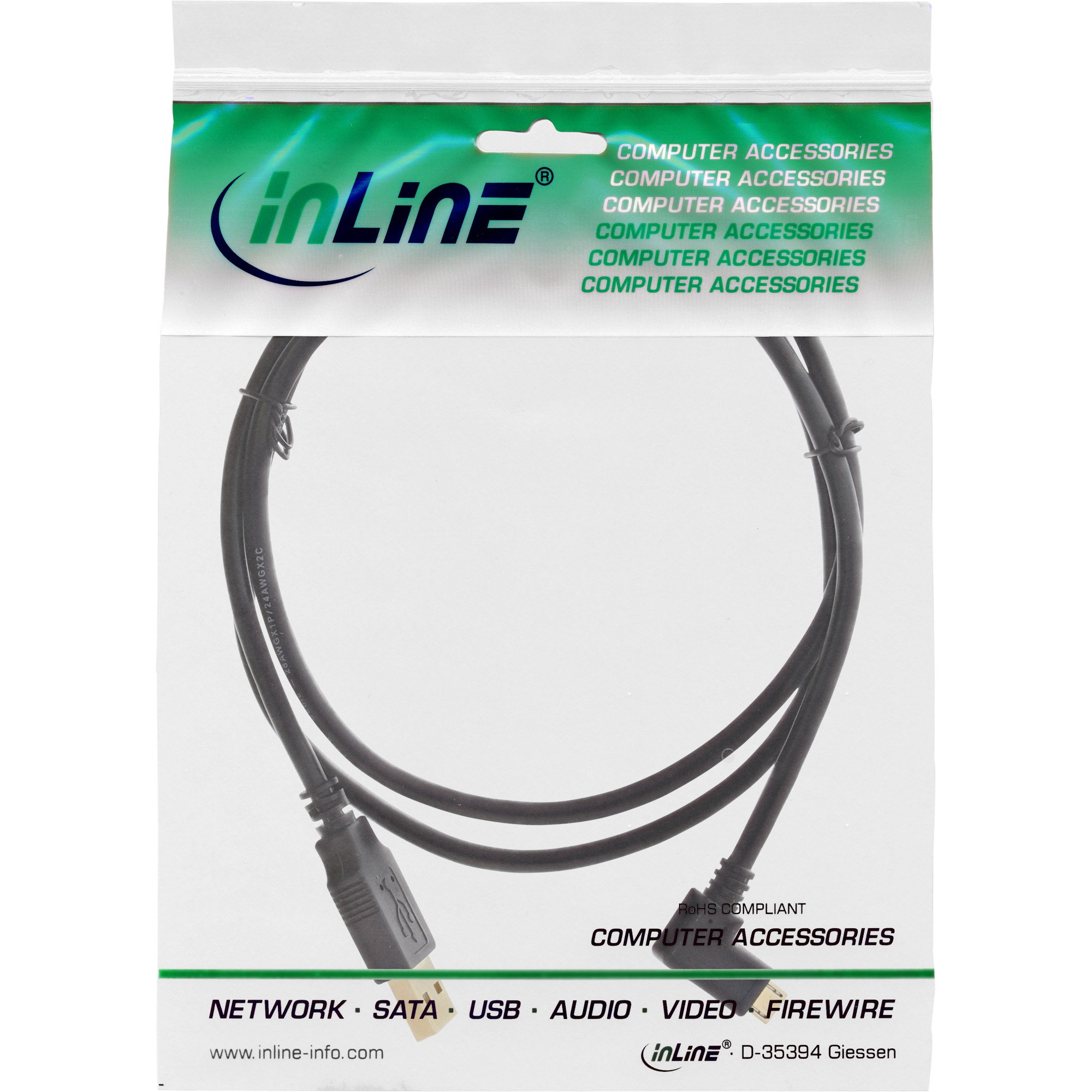 Inline® Micro-USB 2.0 Kabel, USB-A ST/Micro-B ST gew., vergoldete Kontakte, 1,5m