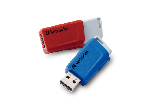 USB 3.2 Stick Verbatim ''Store 'n' Click'', 32GB, rot-blau, Typ-A, 2er-Pack