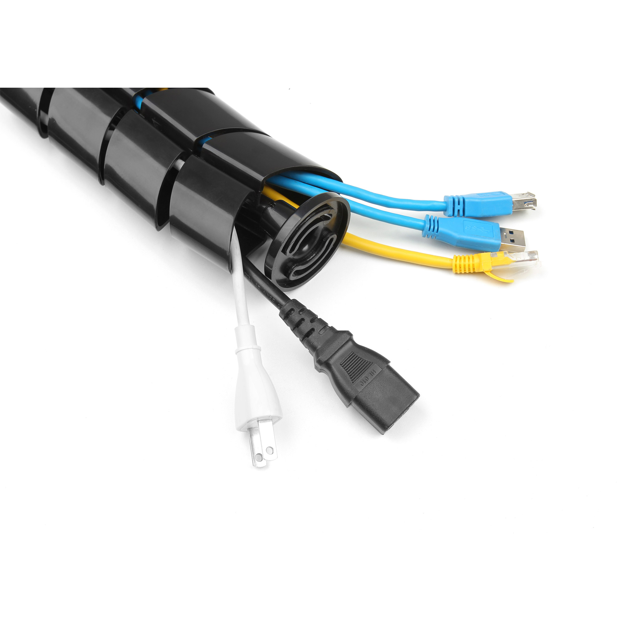 Inline® Kabelkanal flexibel, vertikal für Tische, 2 Kammern, 0,80m, schwarz