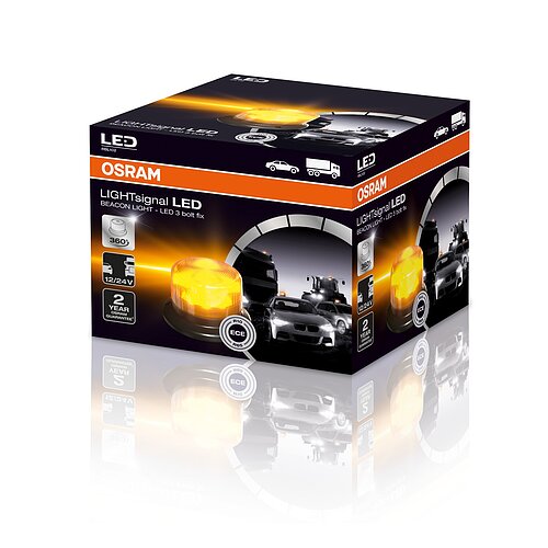 LIGHTsignal LED BEACON LIGHT 360° Rundumkennleuchte Warnlicht 12&24V 1St. OSRAM