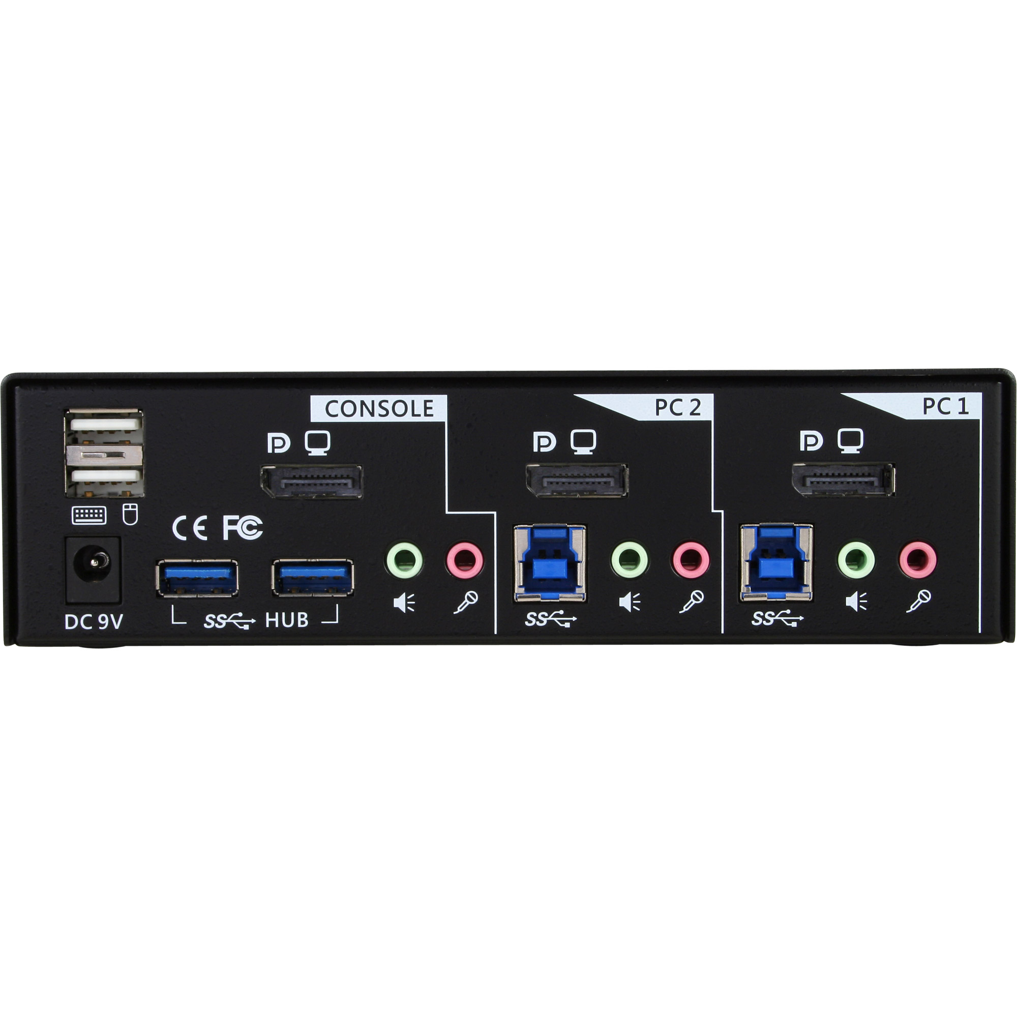 Inline® KVM Desktop Switch, 2-fach, DisplayPort, USB 3.0 Hub, mit Audio