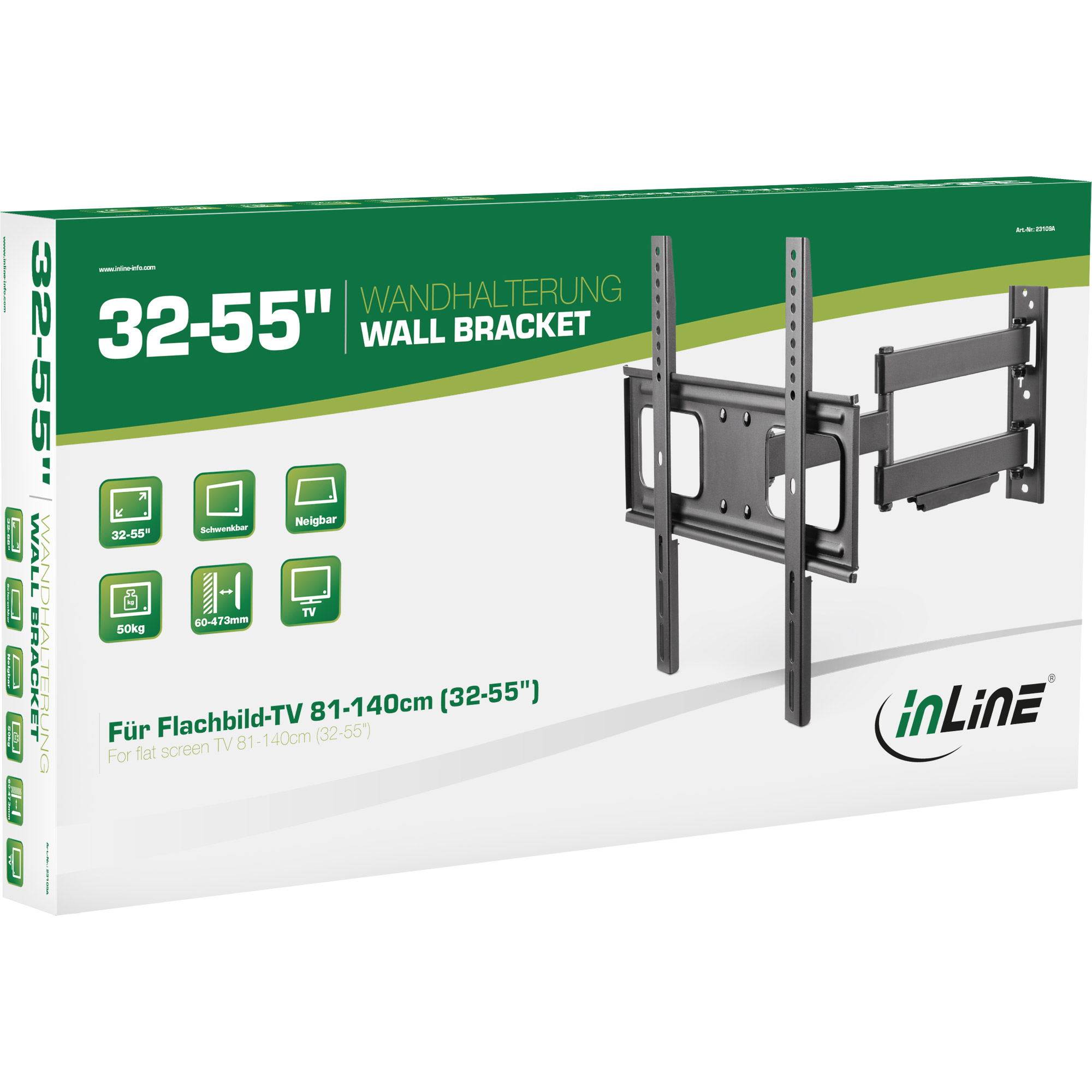 Inline® Wandhalterung, für Display 81-140cm (32-55"), max. 50kg