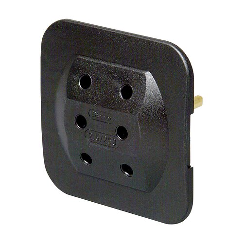 Kopp Euro 3-fach-Adapter, extra flach, schwarz Kopp Euro 3-fach-Adapter, extra flach, schwarz