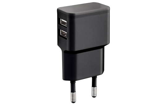 USB Ladegerät, 230V Netzteil, 2x USB-A, max. 5V/2,4A, 12 W