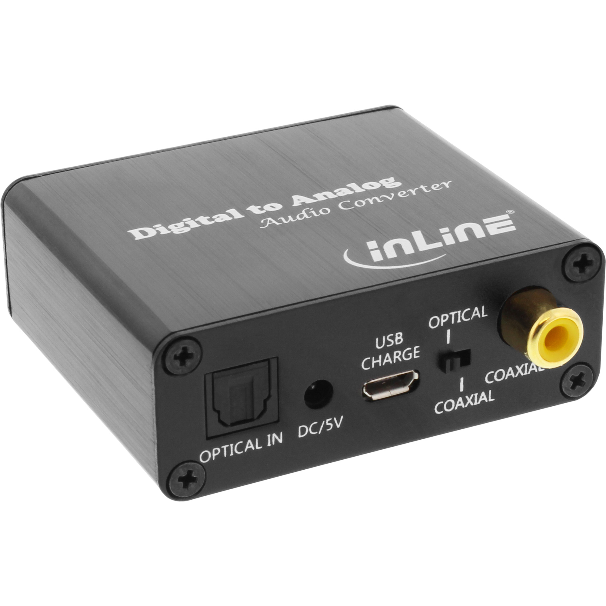 Inline® Audio DA-Wandler, Toslink & Cinch Eingang zu Cinch Stereo Ausgang, USB Inline® Audio DA-Wandler, Toslink & Cinch Eingang zu Cinch Stereo Ausgang, USB