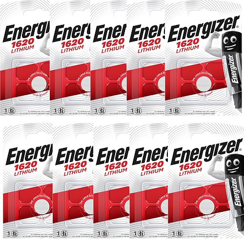 10x Energizer CR1620 Lithium Knopfzelle 3V Batterie