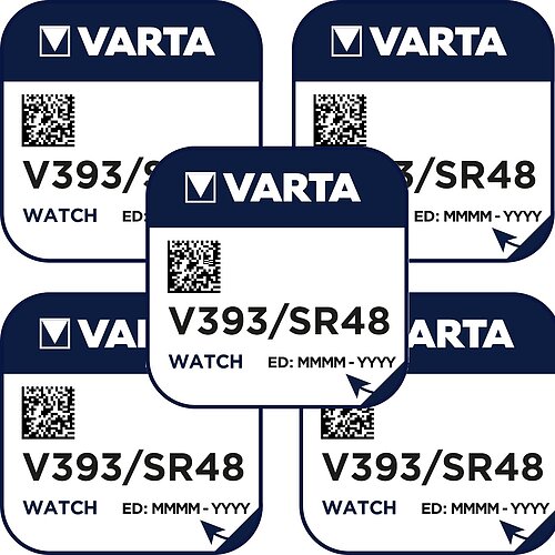 5x Varta SR754W SR48 393 Silberoxid Batterie 1,55V
