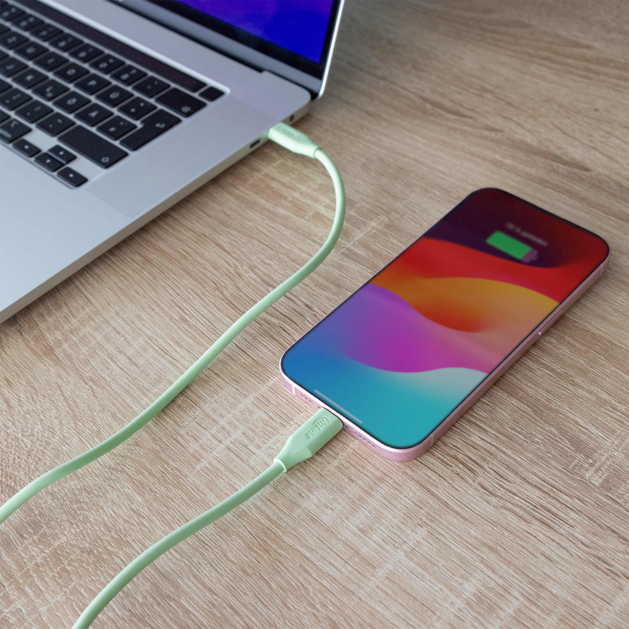 InLine® "Colour your Charge" USB-C Schnellladekabel 100W Grün 0,5m