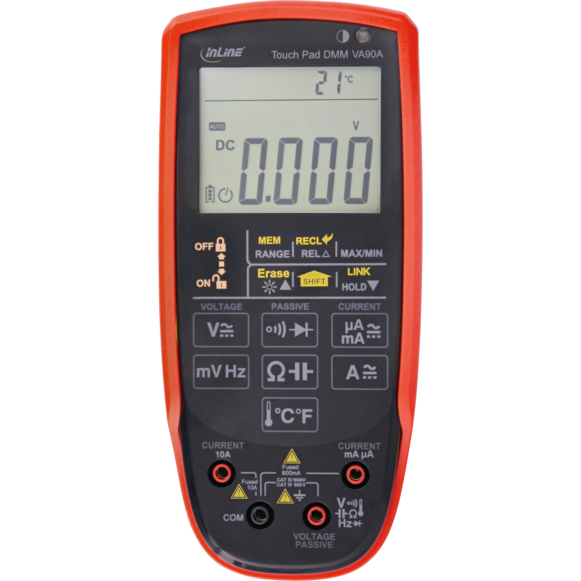 Inline® Multimeter mit Touch-Pad und beleuchtetem Display, CAT III / CAT IV
