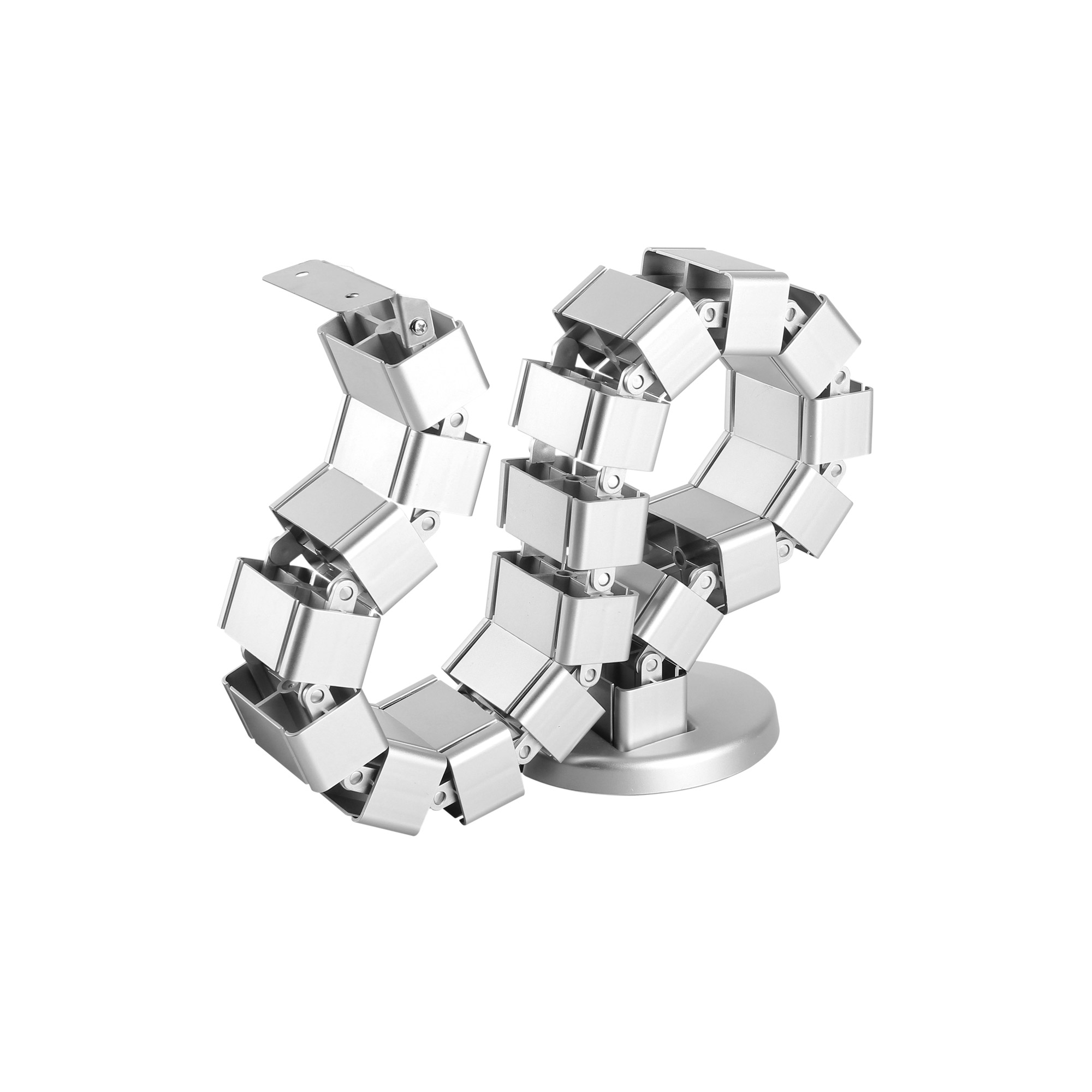 Inline® Kabelkanal flexibel für Höhenverstellbare Tische, 4 Kammern, grau