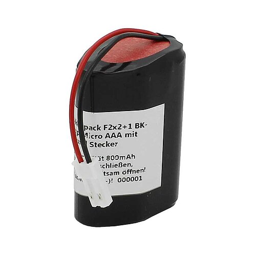 Akkupack NiMH 6V 800mAh F2x2+1 BK-4MCC Eneloop Micro AAA mit 60mm Kabel und Stecker Akkupack NiMH 6V 800mAh F2x2+1 BK-4MCC Eneloop Micro AAA mit 60mm Kabel und Stecker