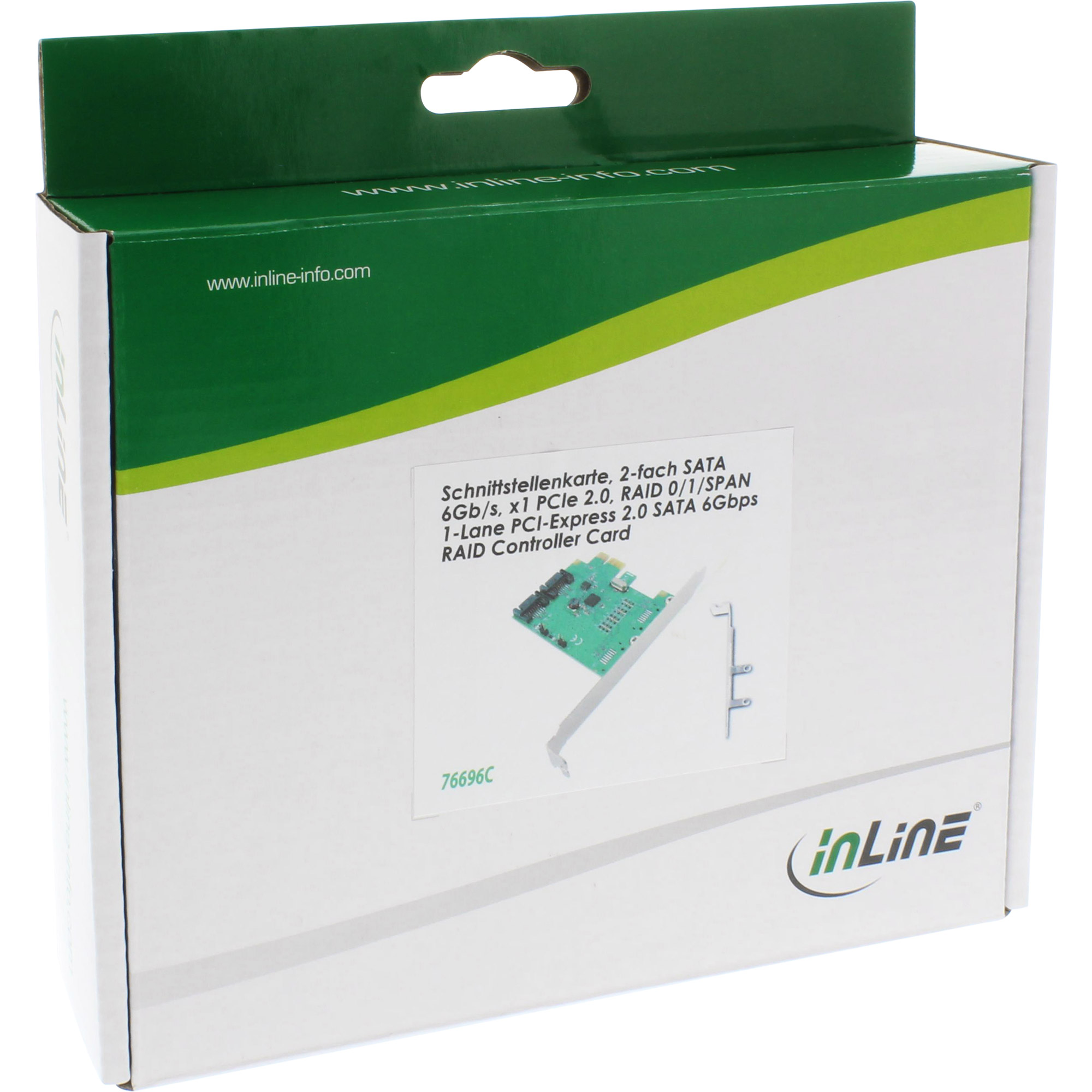 Inline® Schnittstellenkarte, 2-fach SATA 6Gb/s, x1 PCIe 2.0, RAID 0/1/SPAN