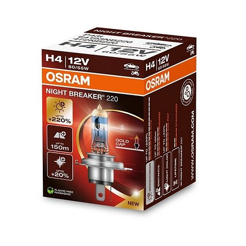 OSRAM H4 12V 60/55W P43t NIGHT BREAKER® 220 +220%