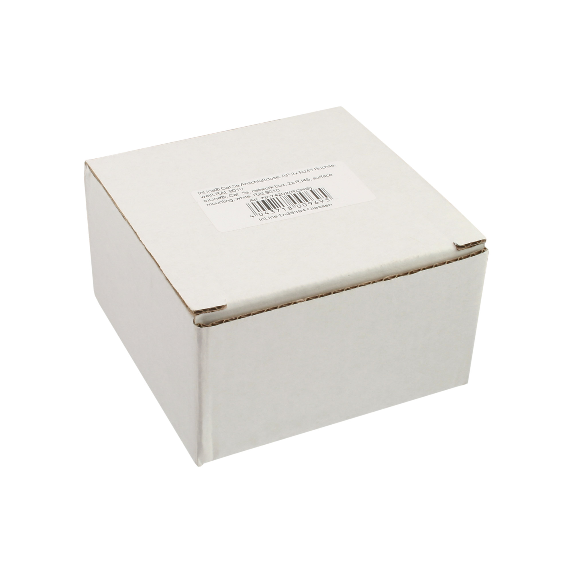 Inline® Cat.5e Anschlussdose, AP 2x RJ45 Buchse, RAL 9010, weiß