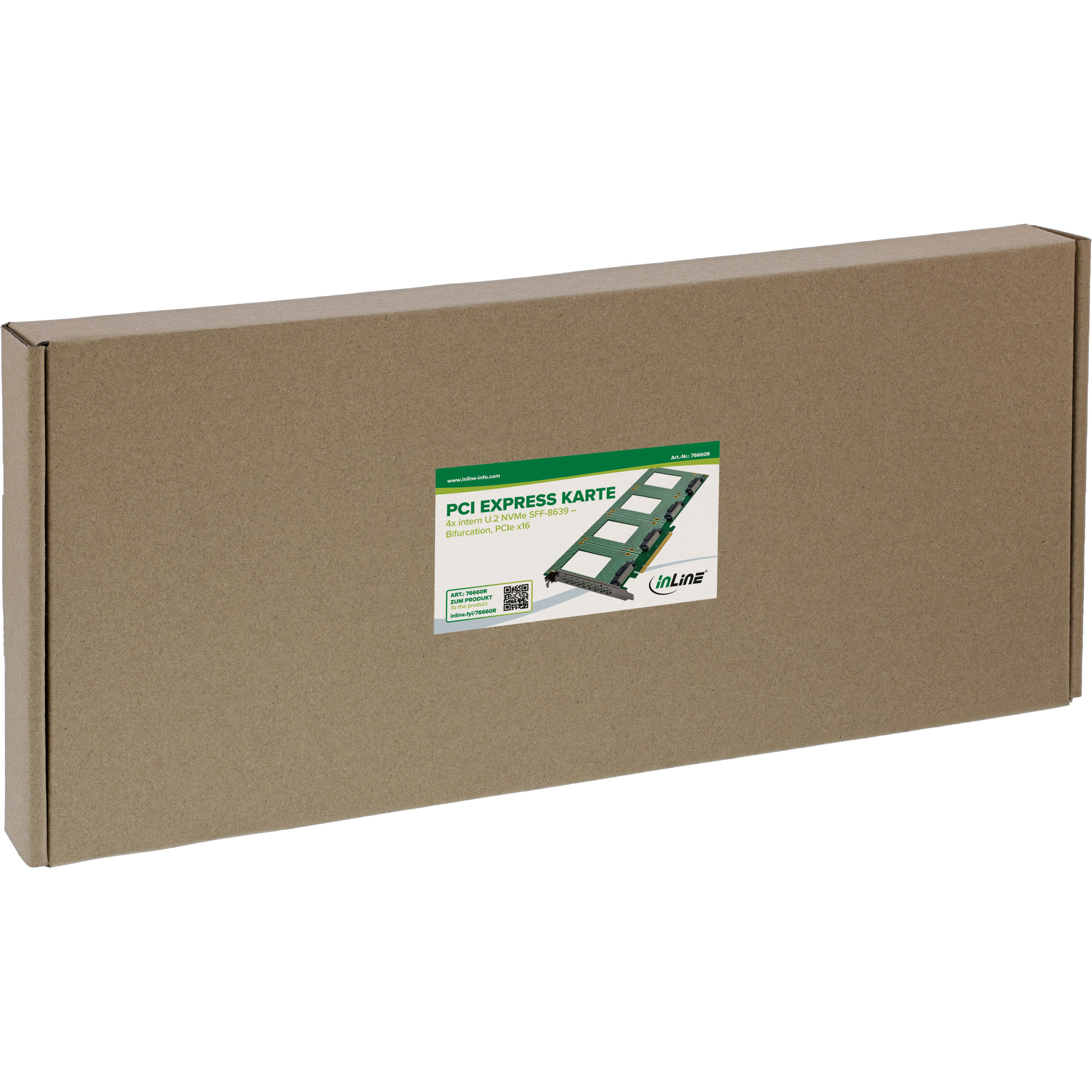InLine® PCIe Karte zu 4x intern U.2 NVMe SFF-8639 - Bifurcation, PCIe x16