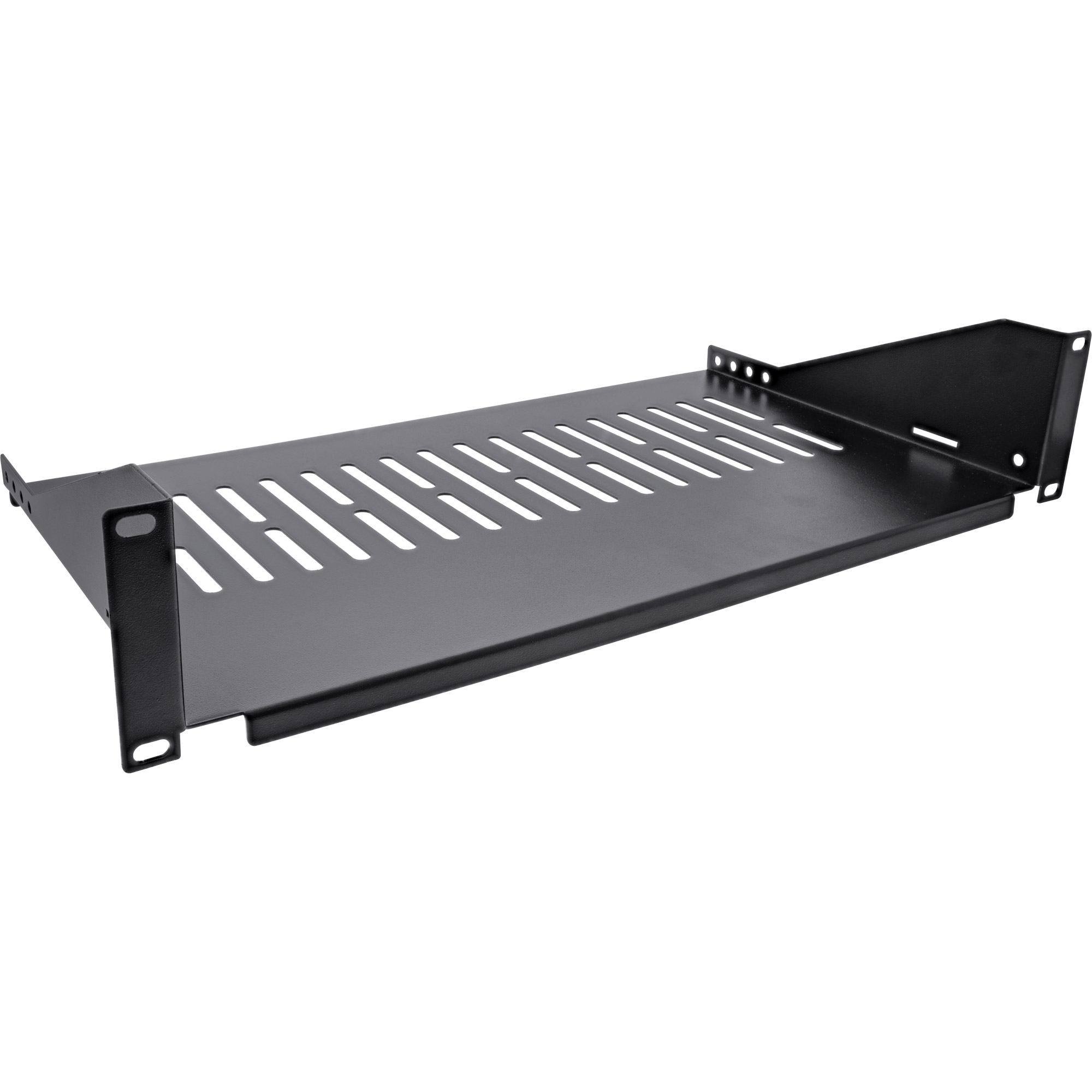 Inline® 19" Fachboden, 250mm, 20kg, 2HE, RAL 9005 schwarz