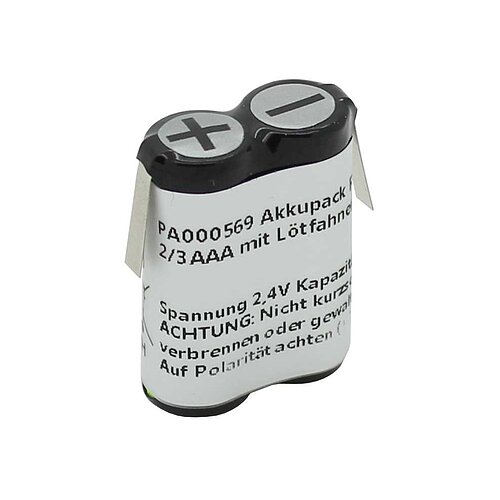 Akkupack NiMH 2,4V 400mAh F1x2 GP40AAA 2/3AAA mit Lötfahnen Akkupack NiMH 2,4V 400mAh F1x2 GP40AAA 2/3AAA mit Lötfahnen