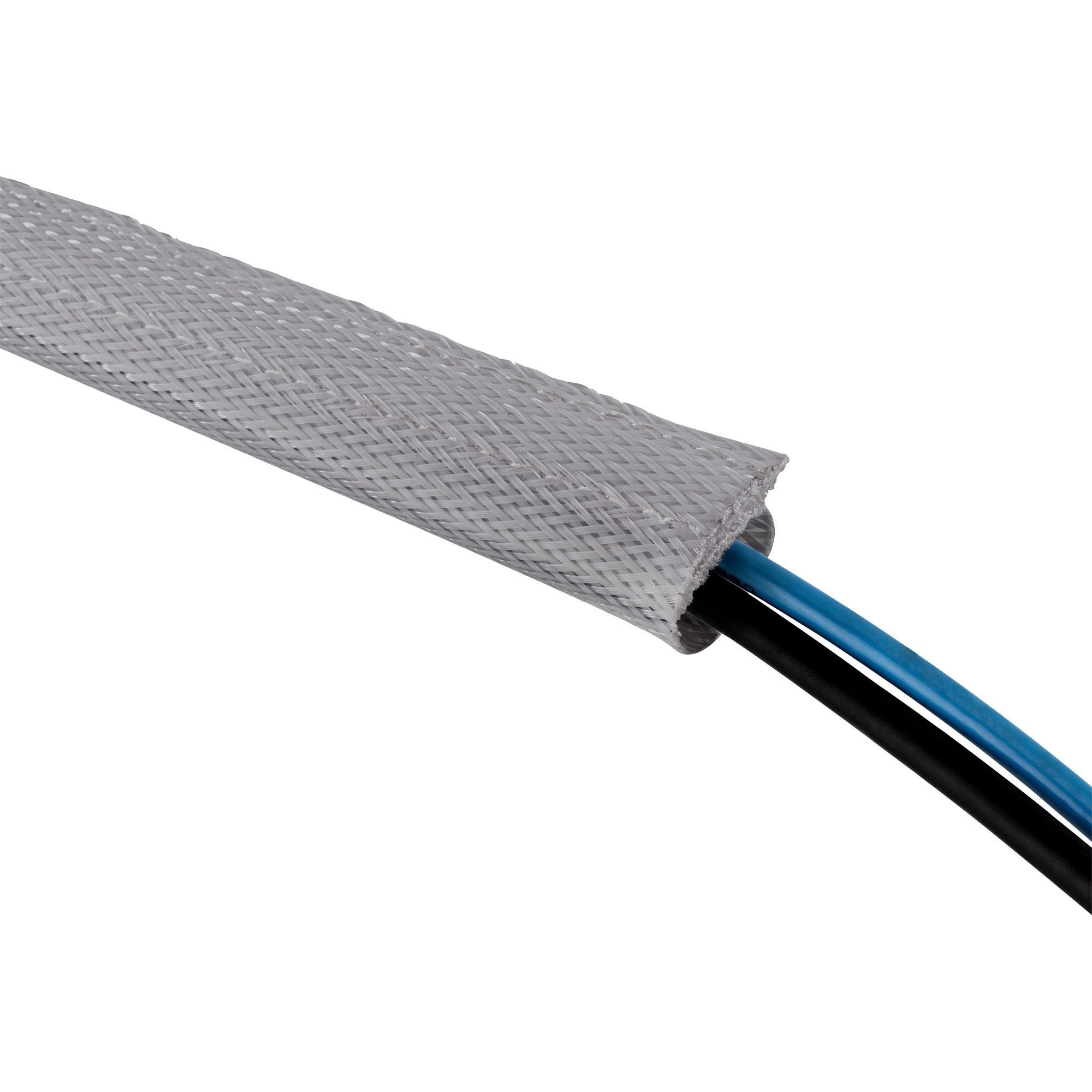 Inline® Kabelschlauch, Gewebeschlauch mit Klettverschluss, 1m x 40mm weiß