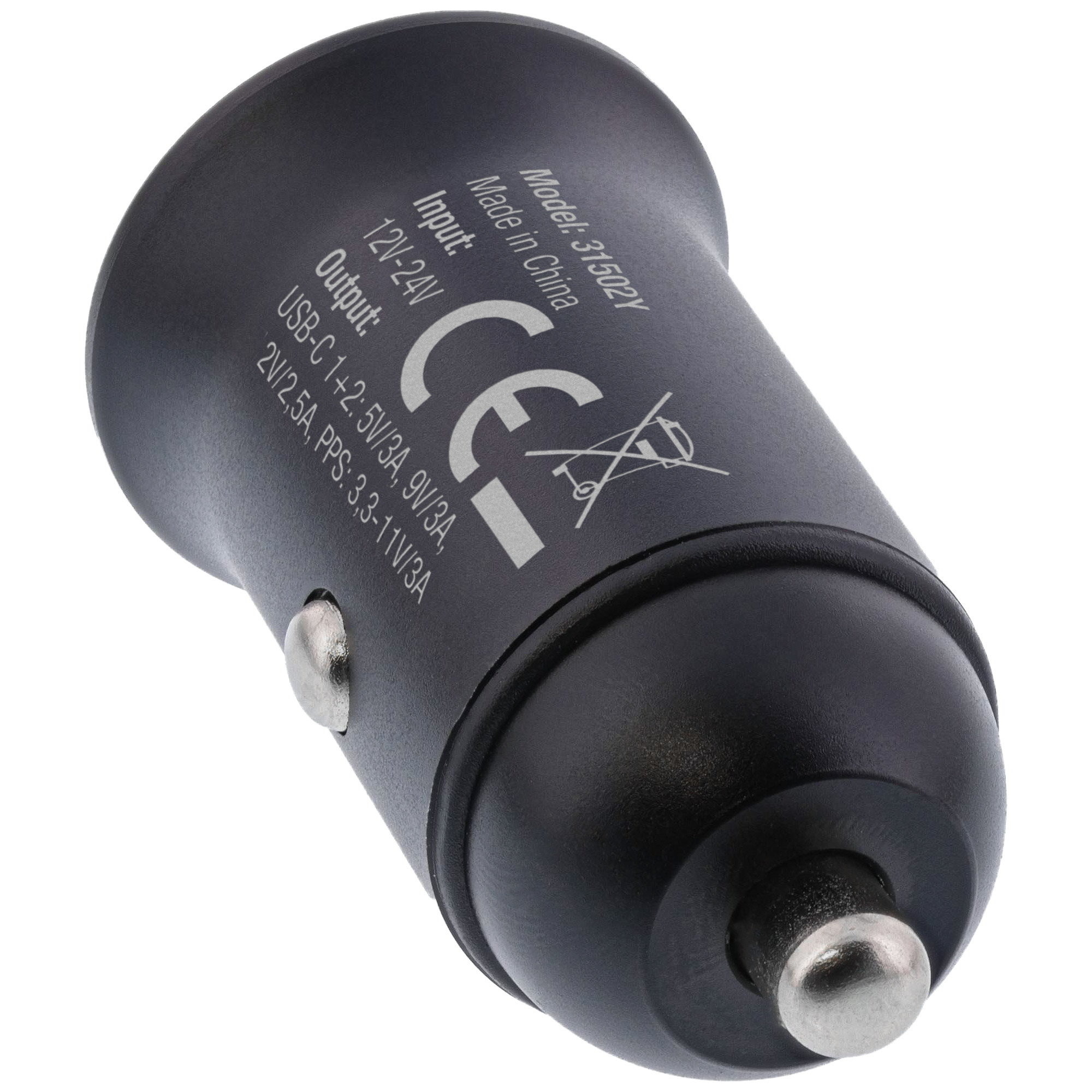 Inline® USB KFZ Stromadapter Power Delivery, 2x USB-C, schwarz