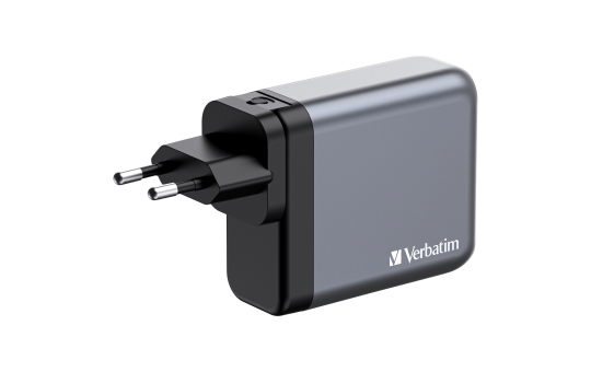 Ladeadapter Verbatim, Universal,GNC-140, GaN, 140W,grau,1x USB-A QC, 3x USB-C PD